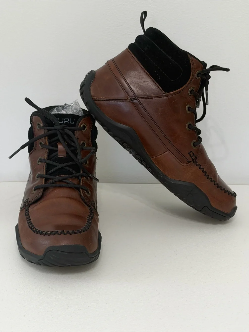 KURU Mens 8 Brown Leather Moc Toe Ankle Boots Orthopedic Comfort Orthotic Shoes